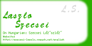 laszlo szecsei business card